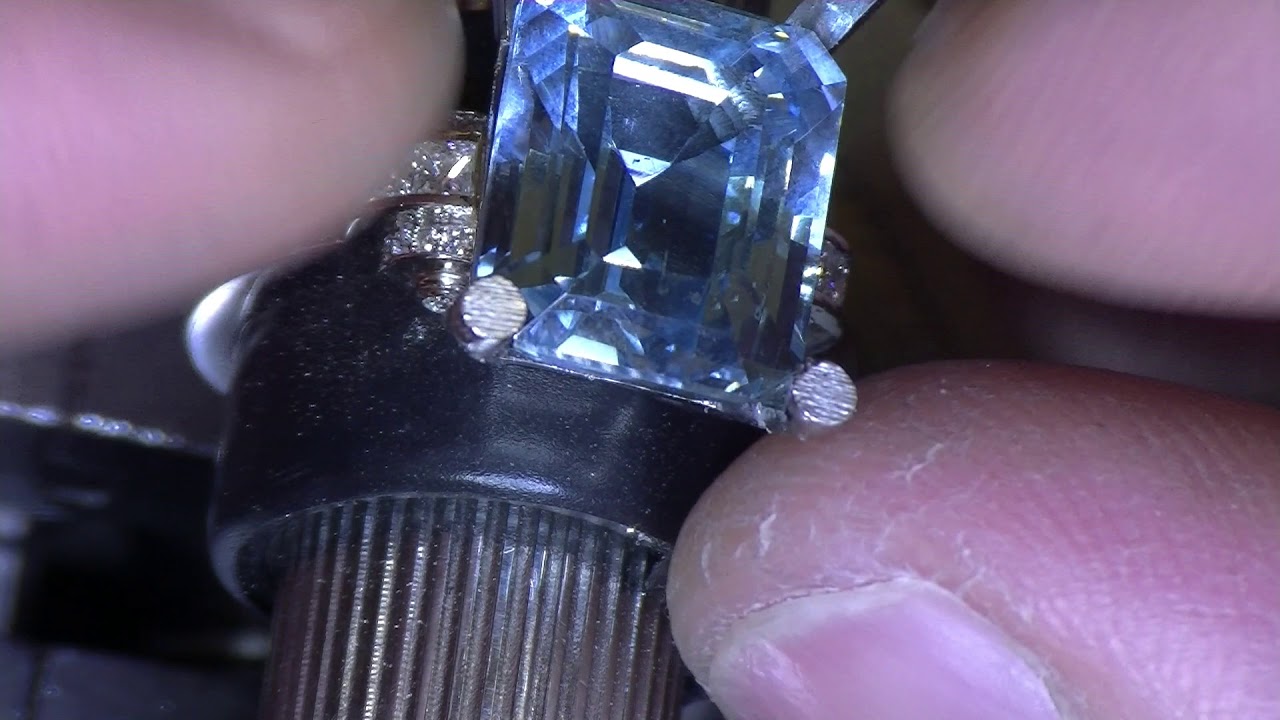 Art Deco aquamarine setting