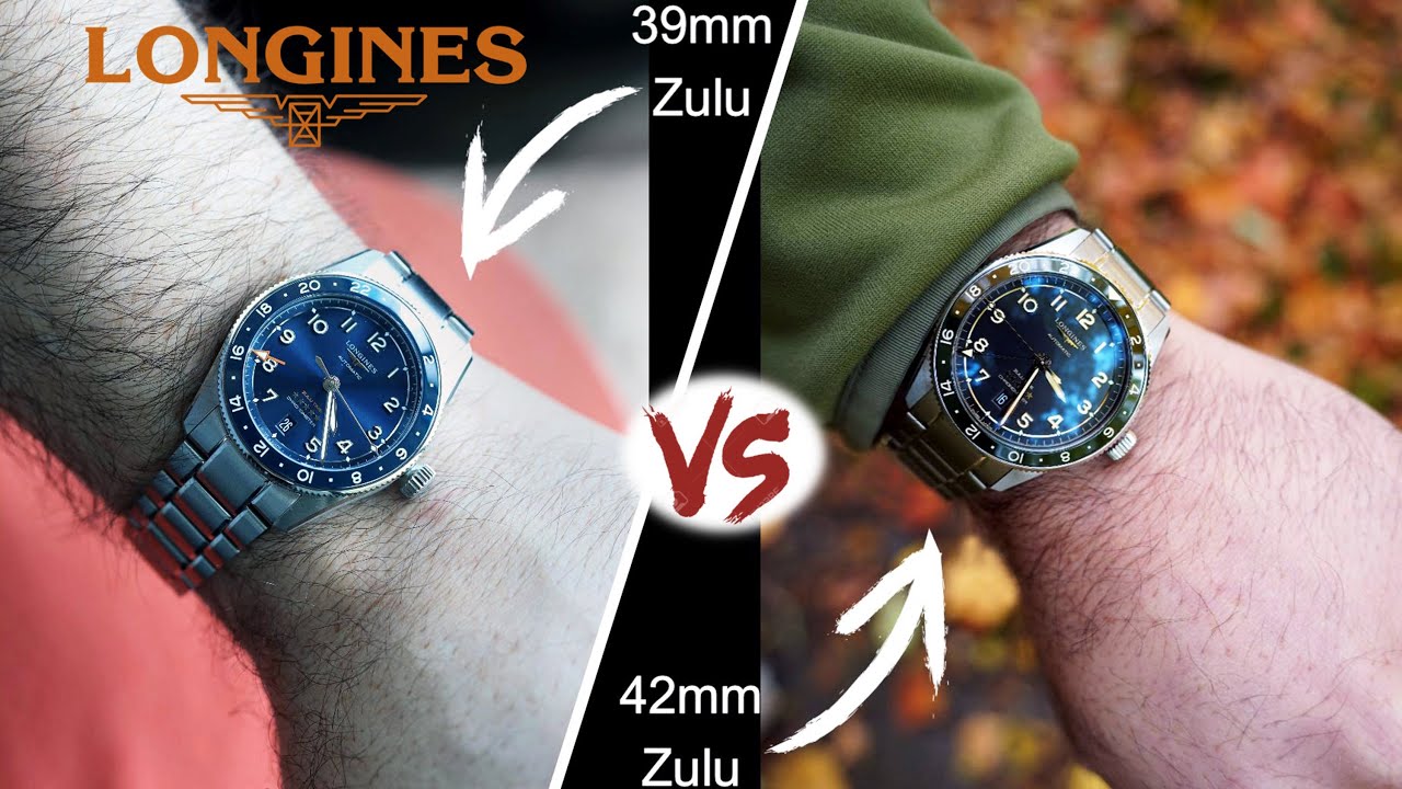 39-миллиметровые часы LONGINES Zulu Time — компактные часы GMT (по сравнению с 42-миллиметровыми)...