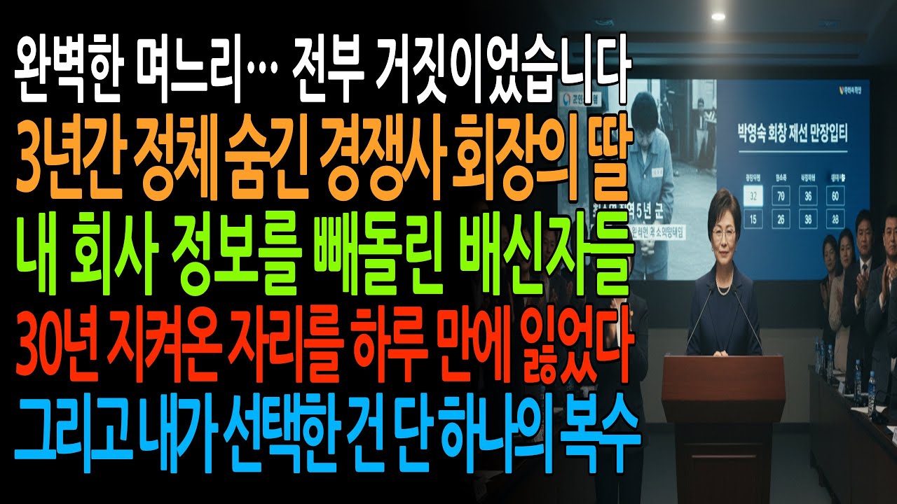 🎧 완벽한 며느리가 우리 회사를 통째로 노리고 있었다