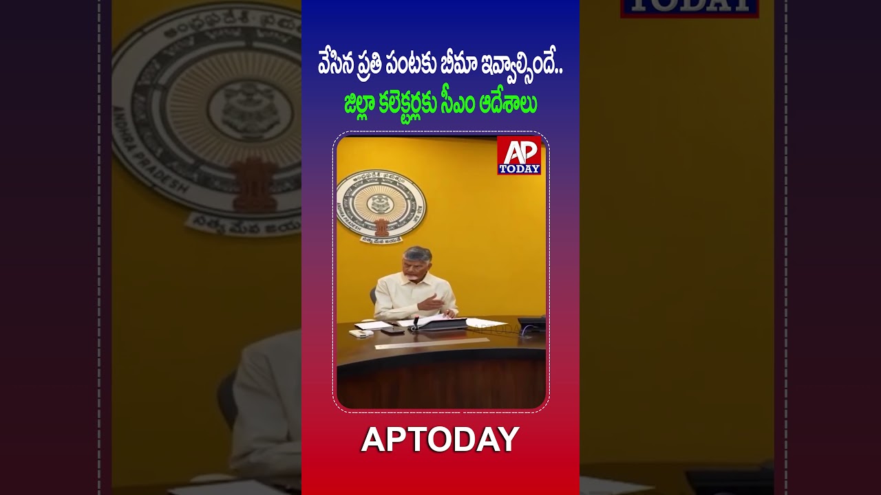 Crop Insurance Mandatory for Every Crop | CM Chandrababu Issues Key Orders to District Collectors
