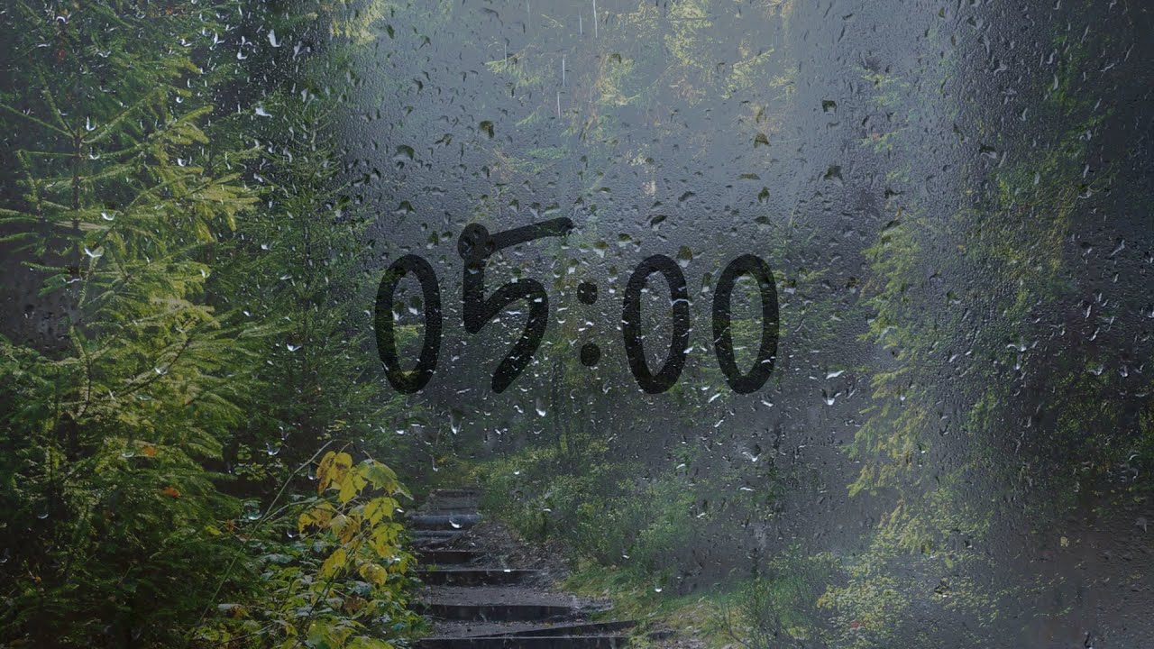 5 Minute timer with rain sounds