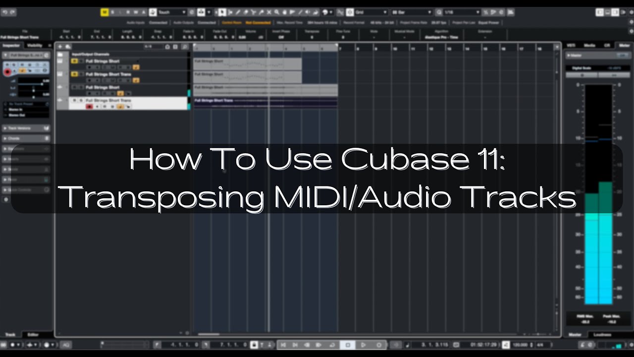 How To Use Cubase 11: Transposing MIDI/Audio Tracks