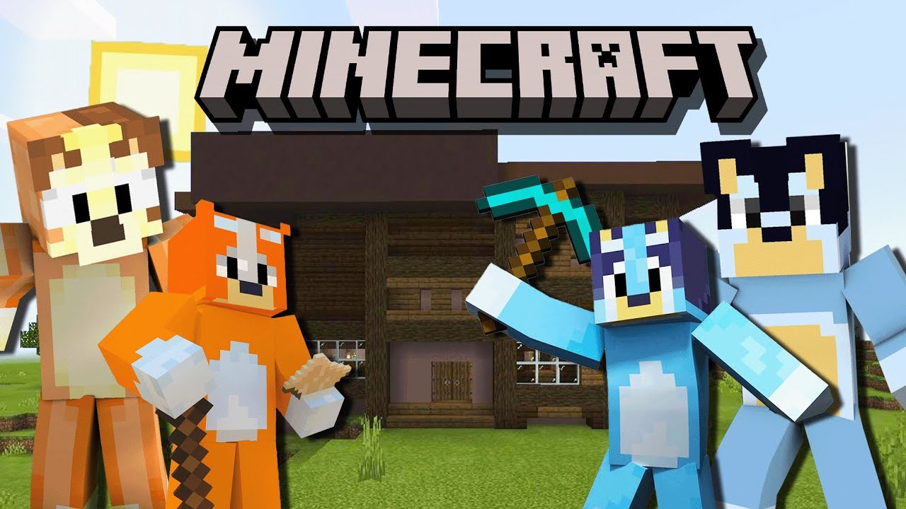 Bluey Play Minecraft with all Family 5