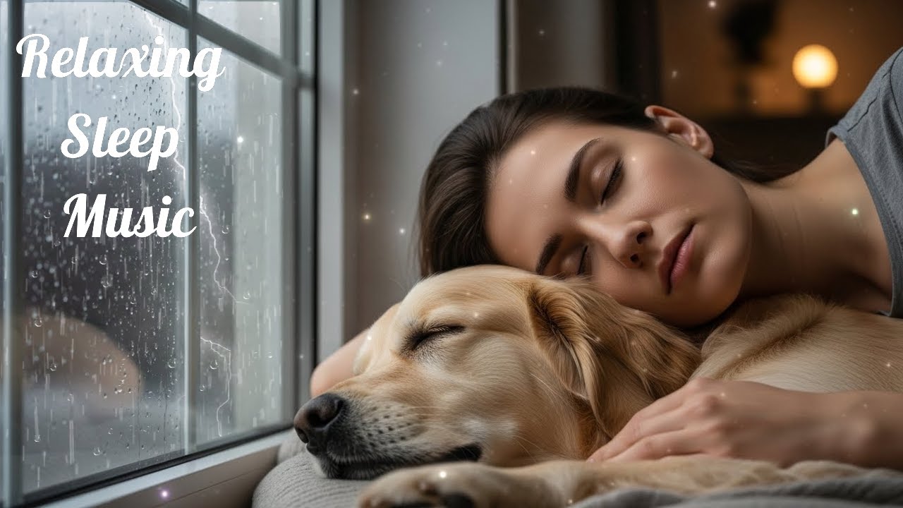 Gentle Rain & Soft Sleep Music 🌧️🐶  Fall Asleep Fast 8–12 Hours