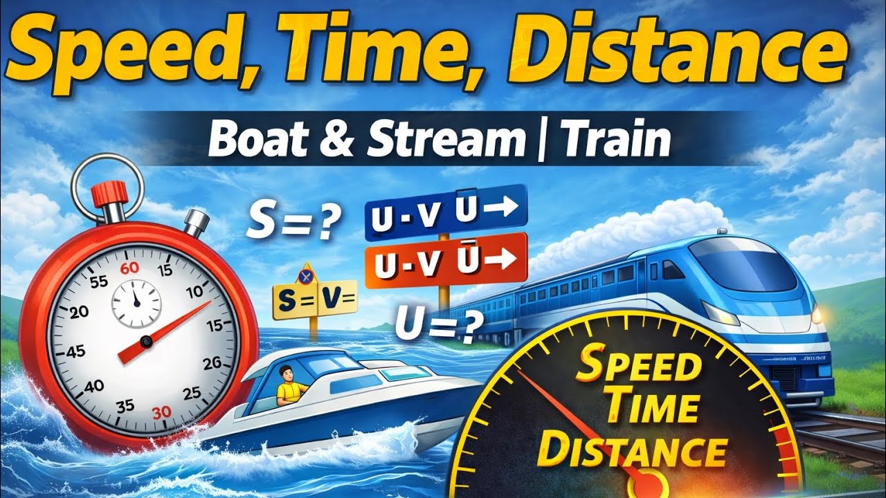 SPEED TIME AND DISTANCE FOR SSC GD | BOAT AND STREAM | TRAIN FOR SSC GD