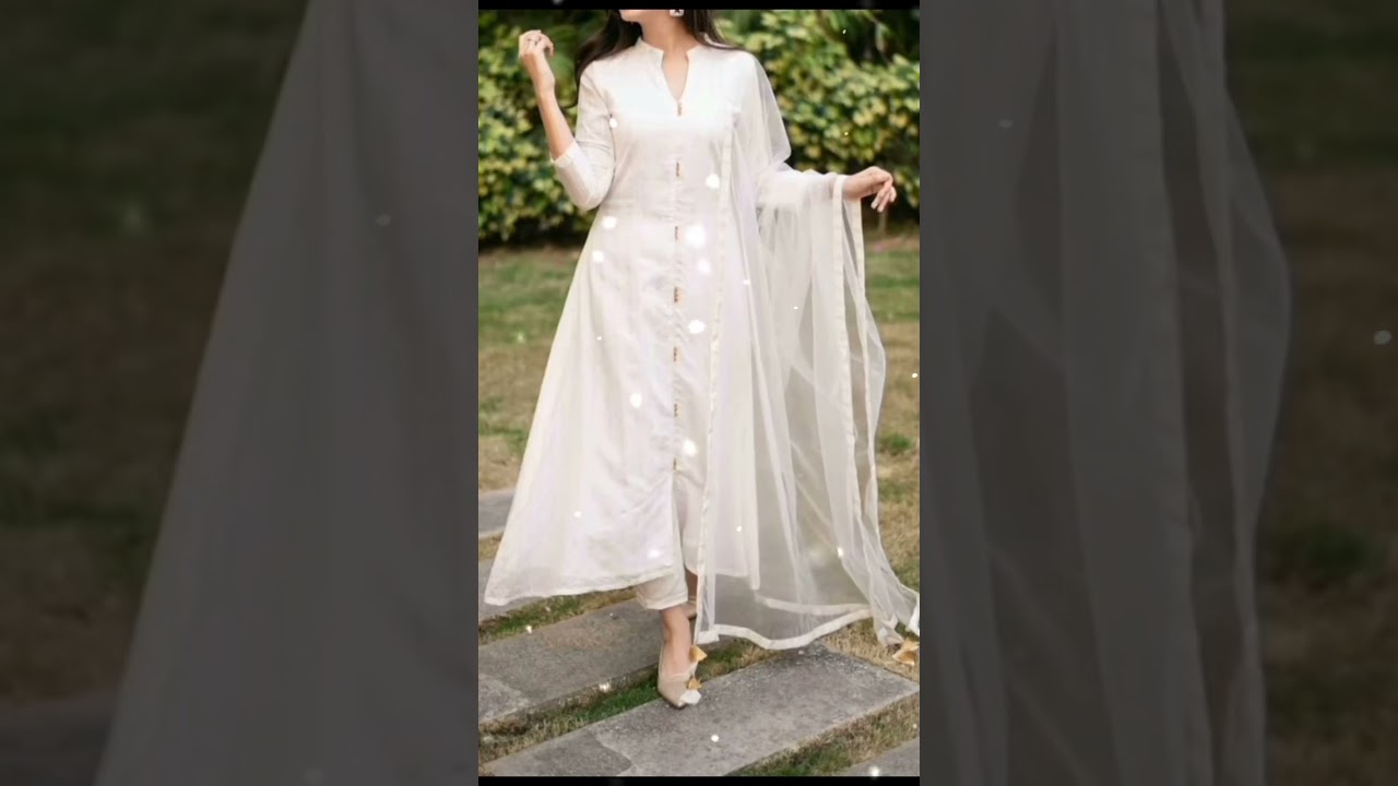 white dress designing ideas for girls  white collar designer dress