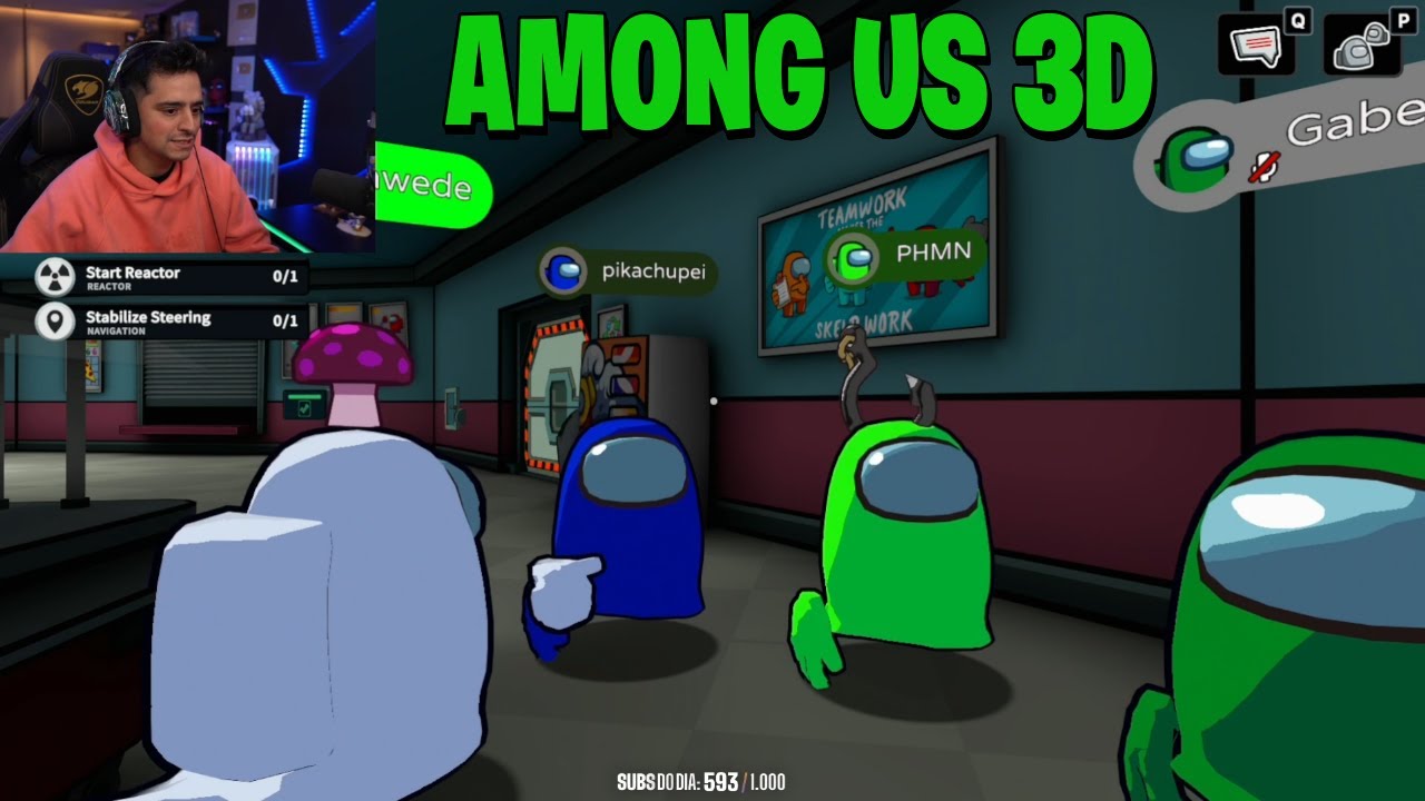CORINGA JOGANDO AMONG US 3D PRIMEIRA VEZ [GAMEPLAY COMPLETA]