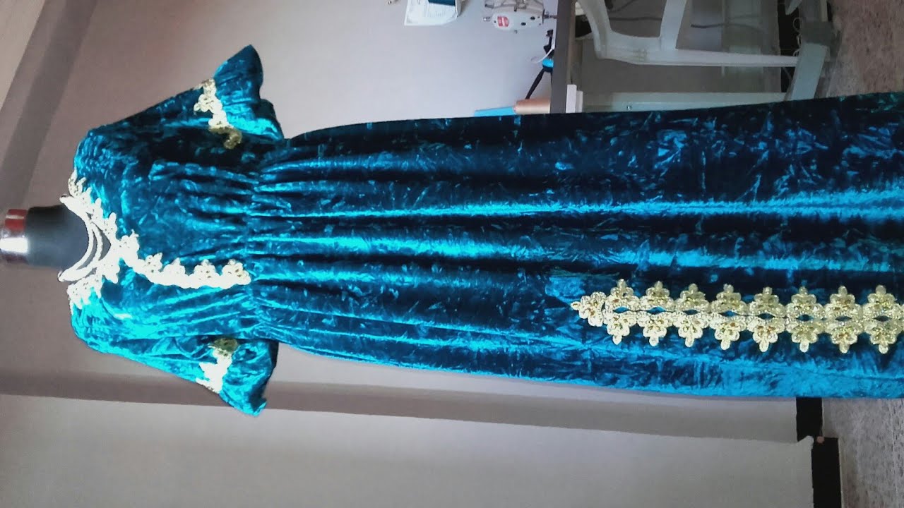 طريقة تفصيل ✂وخياطة جبة 👗عراسي بالكول كاش كار وأكمام قصيرة روووعة😍