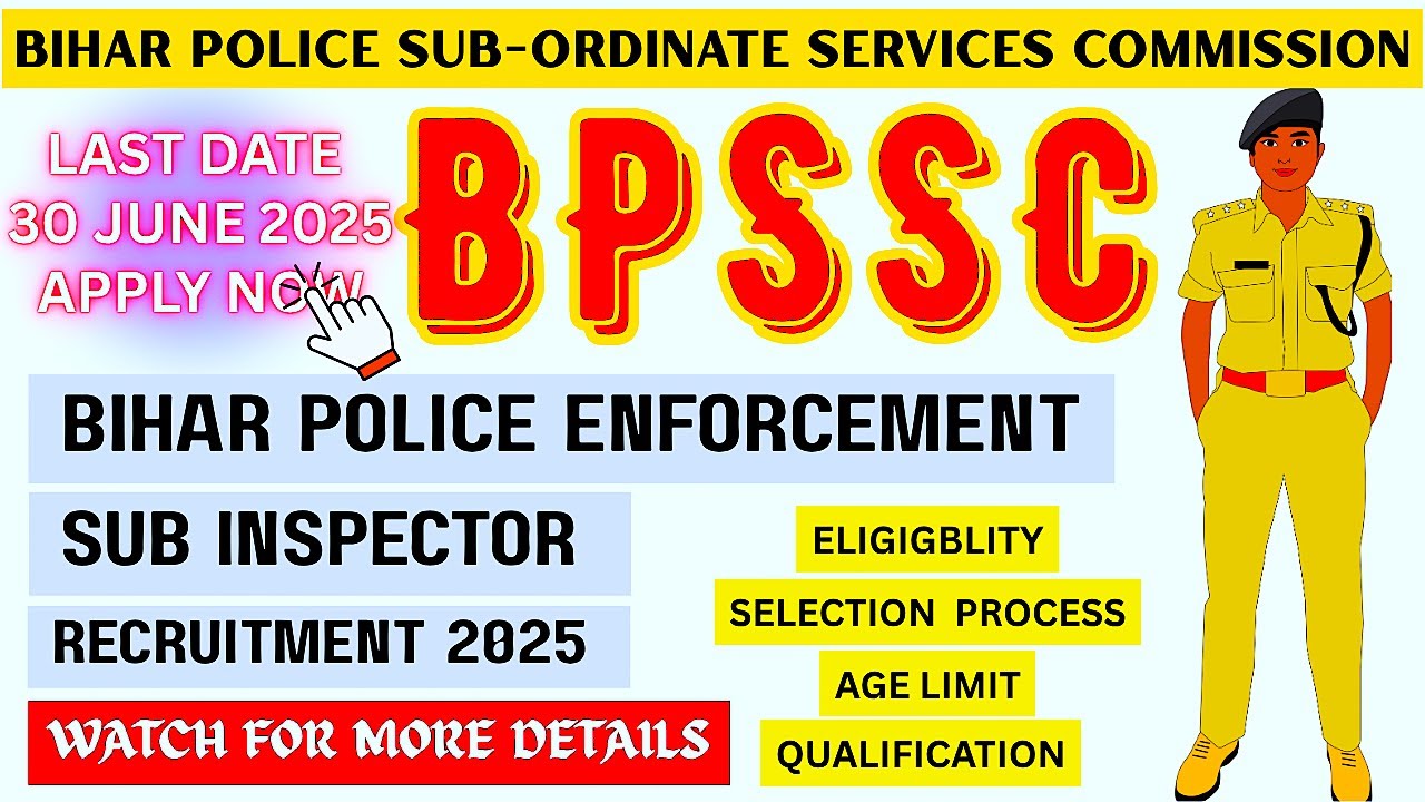 Bihar SI New Vacancy 2025 | Bihar Daroga New Vacancy 2025 | Enforcement Sub Inspector | Full Details