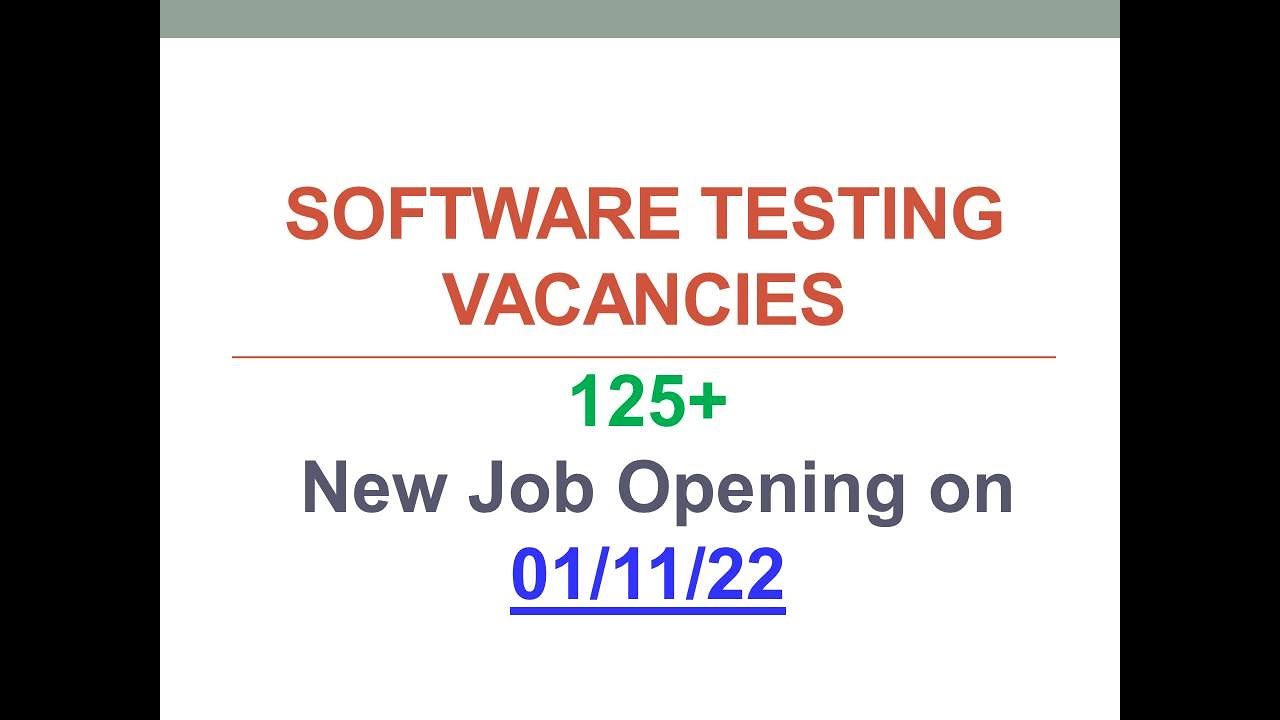 | 01 Nov 2022 | Manual & Automation Testing Jobs | @SoftwareTestingVacancies