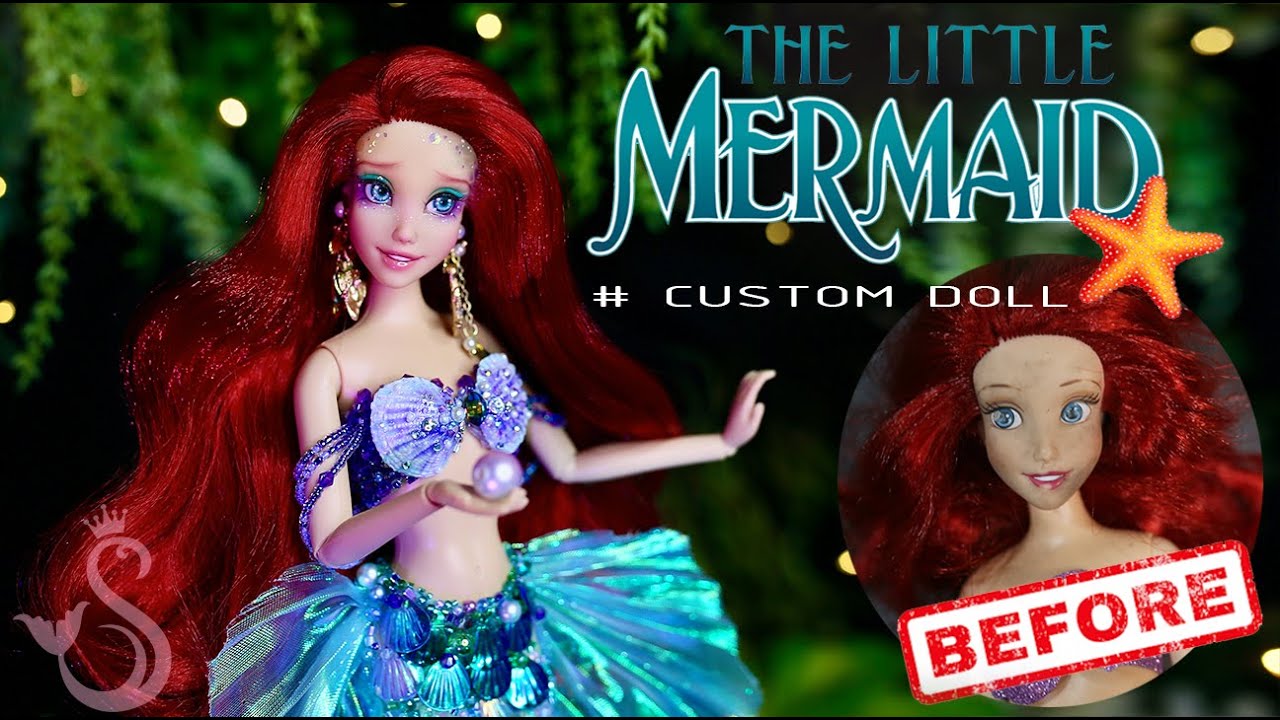 ARIEL Doll [ THE LITTLE MERMAID ] DISNEY  repaint tutorial  doll repaint   Custom Doll | Sang Bup Be