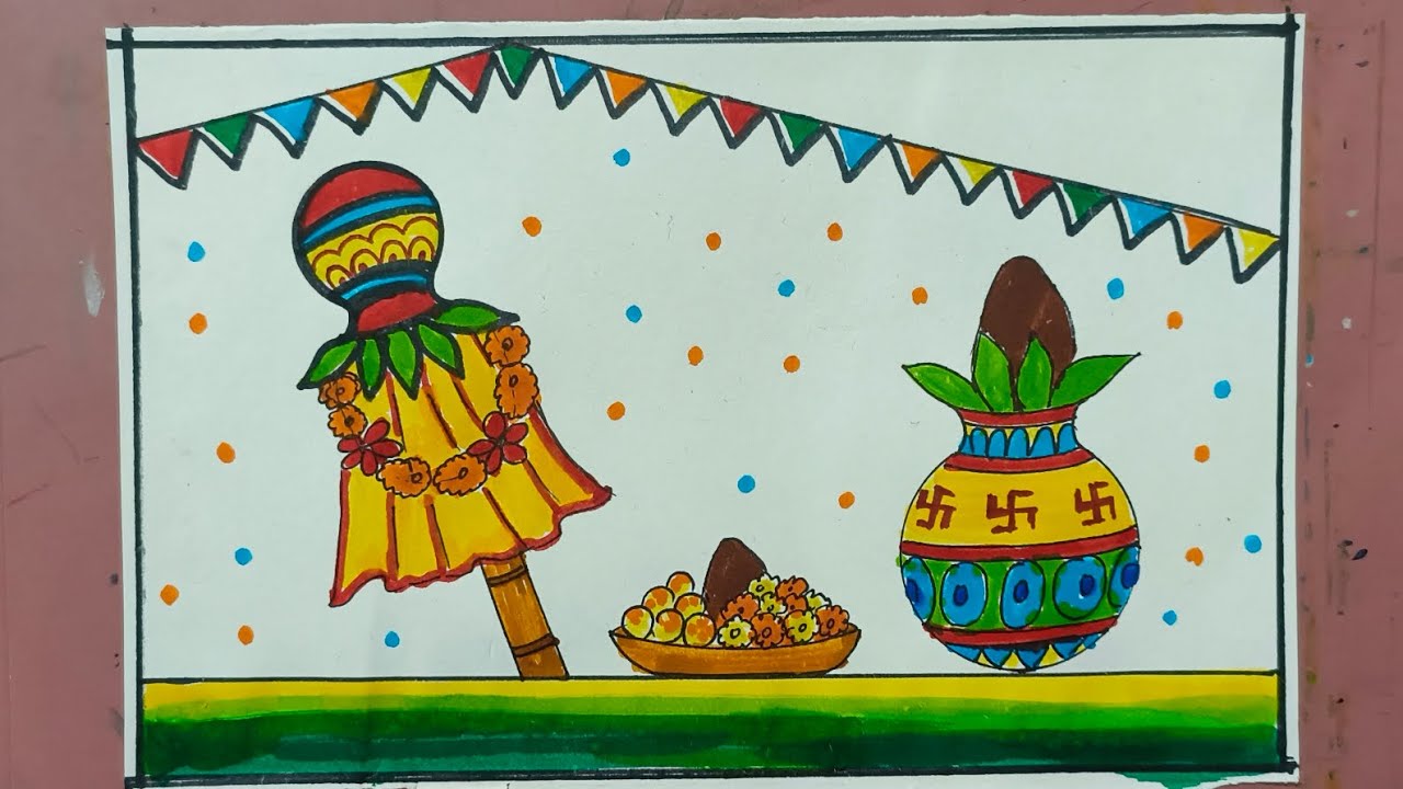 Guddi Padwa special drawing || ( Very Easy ) step by step 