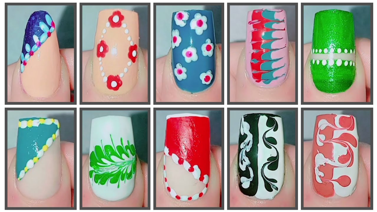 Top 10 Easy Nail Art Designs at Home 💅 | Simple & Viral Nail Art Compilation #viralvide #trending