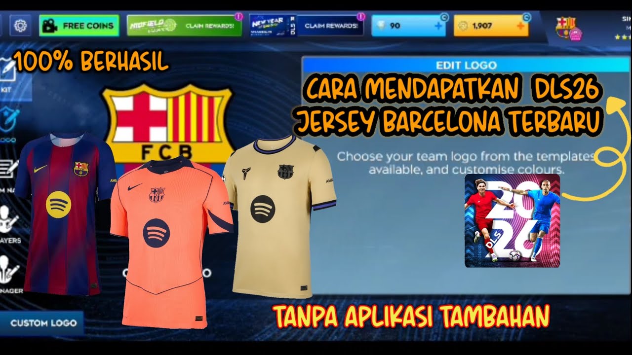 cara ganti logo & jersey barcelona mudah dipahami dls26