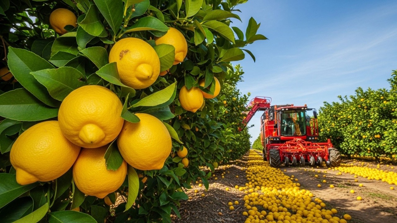 Modern Lemon Harvesting in America 850,000 tons Pounds Produced | Agricultural Secrets