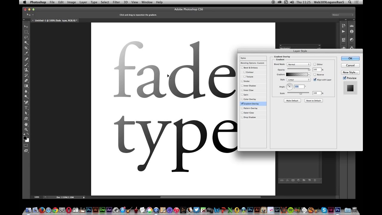Photoshop : Fade type using gradient smart objects tutorial