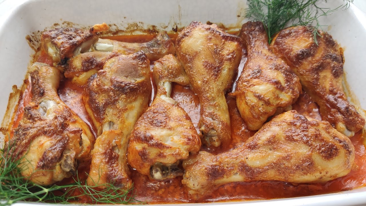 Pieczone pałki z kurczaka w marynacie z dodatkiem majonezu