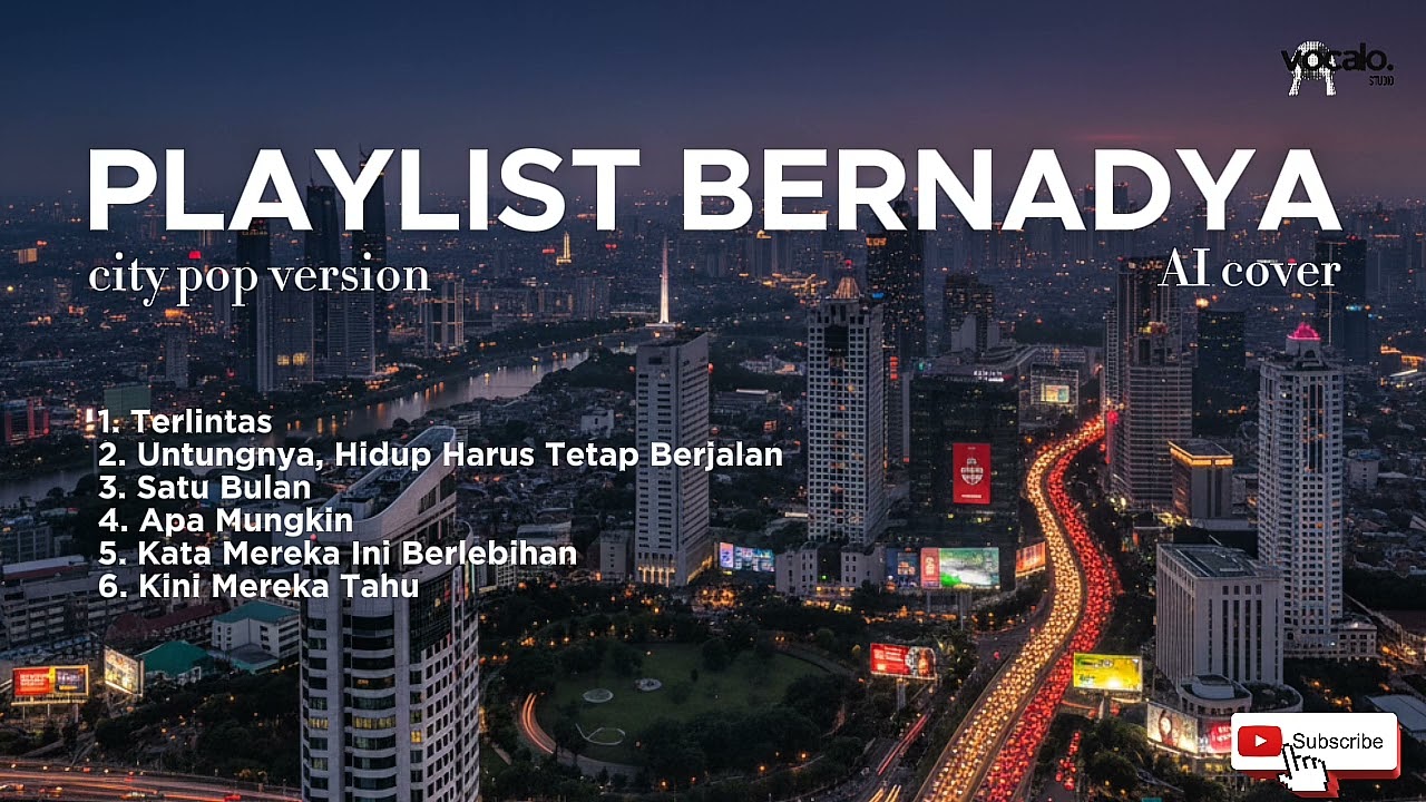 PLAYLIST BERNADYA 🔥 | CITY POP VERSION | AI Cover | Vocalo Studio