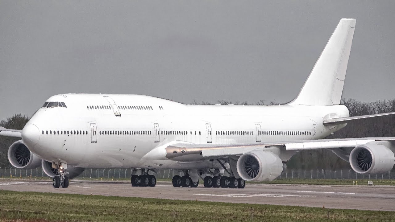 Last TAKE OFF ever of the first scrapped 747-8(BBJ) N458BJ.