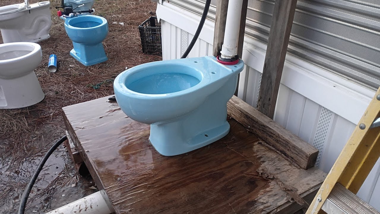 A blue 1970 Crane Radcliffe toilet!!