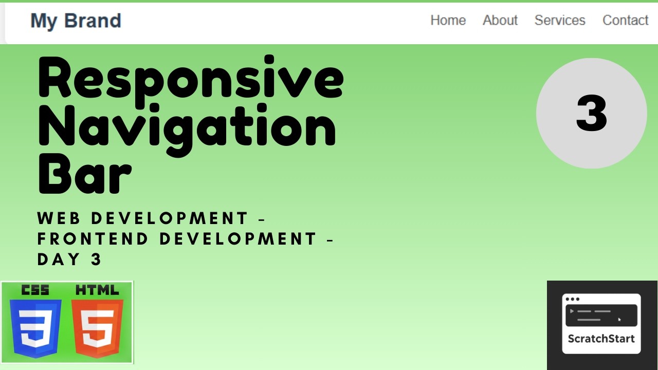 Day 3: Responsive Navigation Bar | HTML/CSS | FrontEnd Development