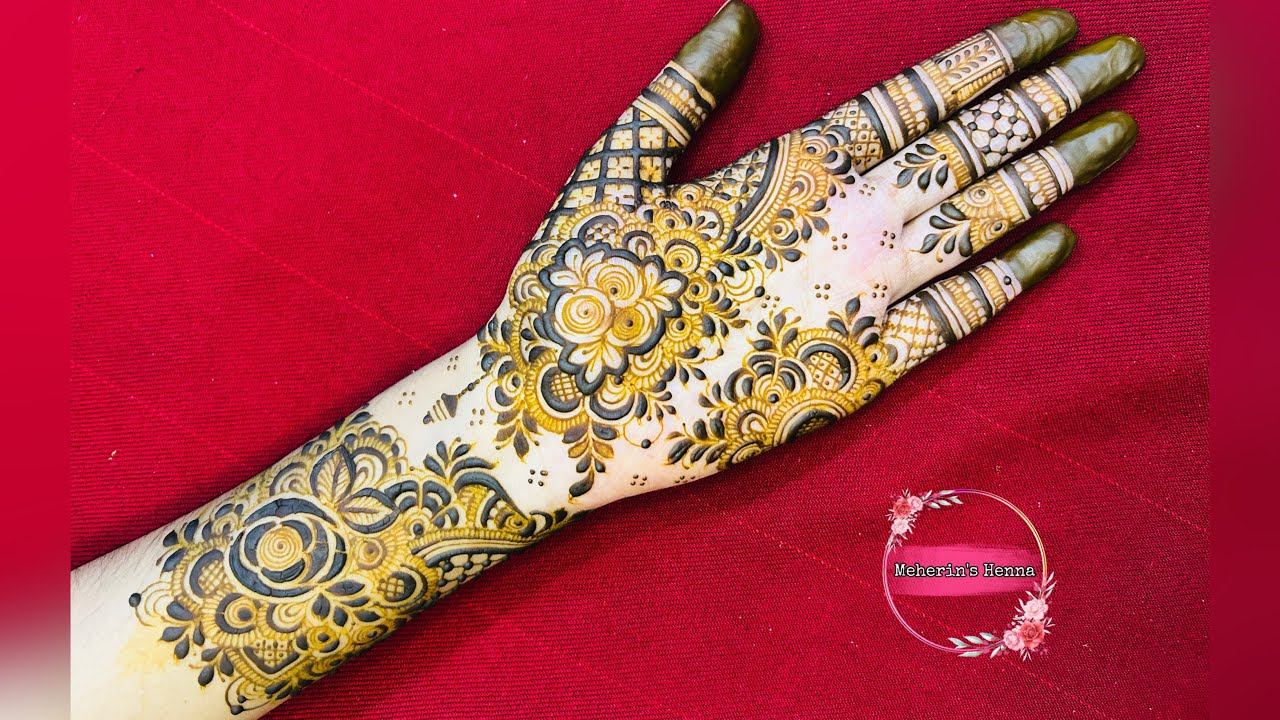 Arabic Semi Bridal Mehndi Design | Wedding Henna Design 2024 | @MeherinsHenna ❤️