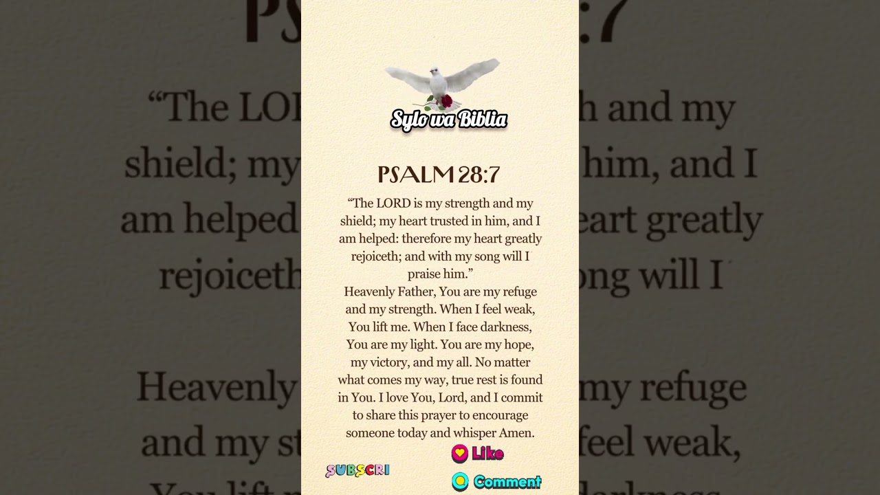 The Lord is My Strength and shield #Psalm28v7 #TrustInGod #StrengthInGod #Protection #BibleVerse