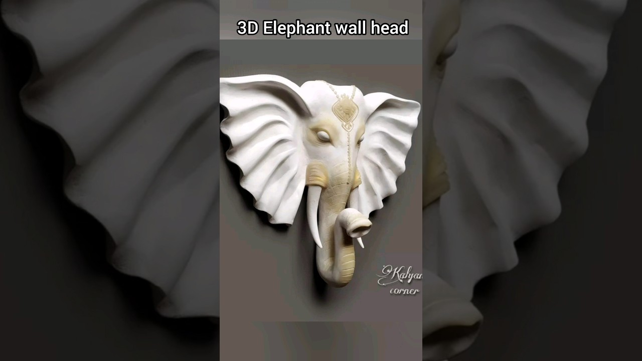 Easy to make 3D Elephant wall head #shorts #diy #shortsfeed #youtubeshorts #craft