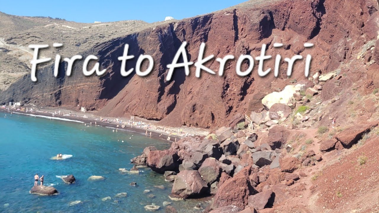 Fira to Akrotiri: Local Bus,Red Beach..Santorini ,Greece 09.2022🇬🇷
