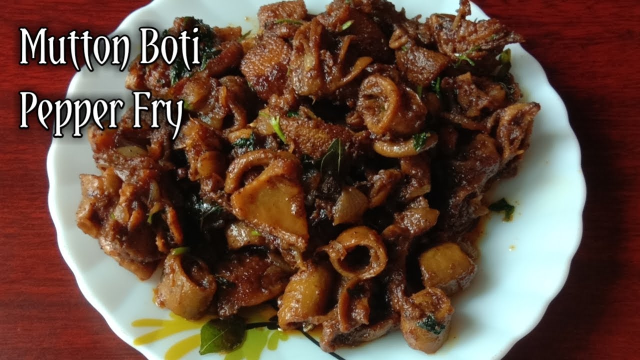 Mutton Boti Pepper Fry || Kudal Varuval || Goat Intestine Fry in Tamil
