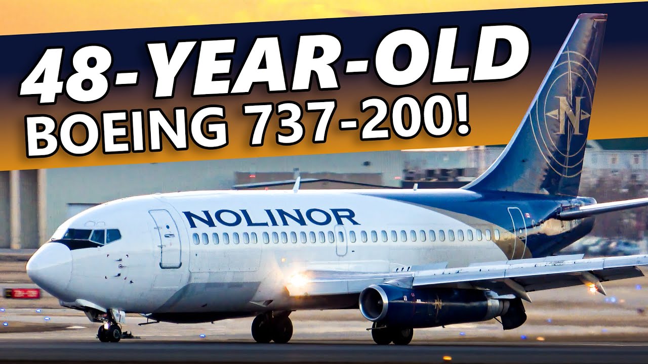 48-YEAR-OLD BOEING 737-200 STILL FLYING! Nolinor Aviation at Calgary Airport