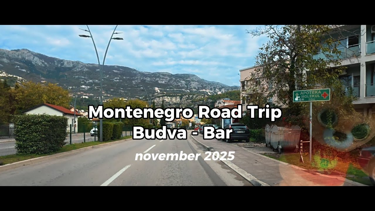 Montenegro Road Trip | Drive from Budva to Bar Along the Adriatic Coast 4K