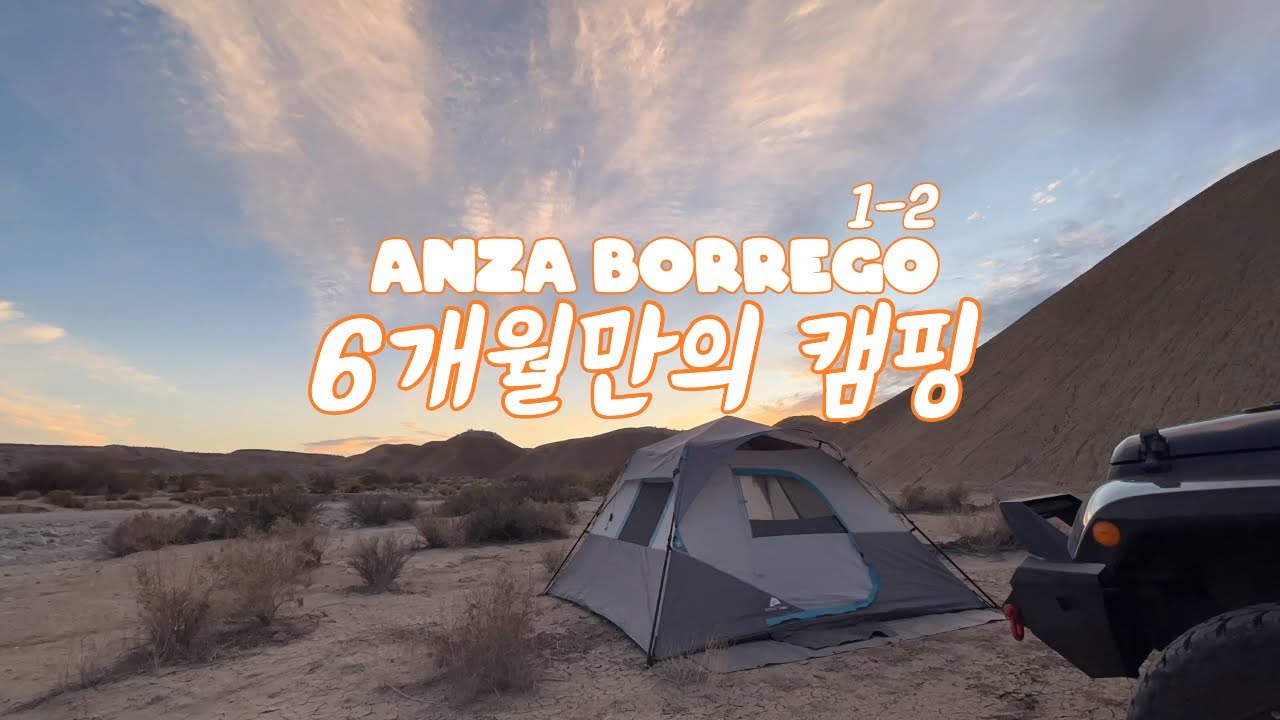 [또나가] 고르고 골라 사막캠핑, 알차고 꽉차게 보낸 첫날, 외국인 친구들에게 조개구이+소주 조합 알려주기,📍Anza Borrego 1-2