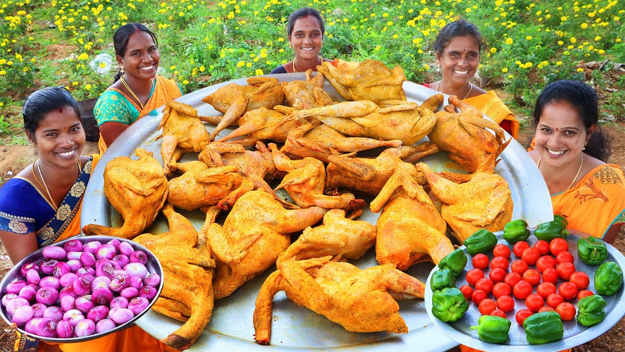 KADAI CHICKEN RECIPE With CHAPATI | Restaurant Style KADAI CHICKEN Recipe | VILLAGE BABYS