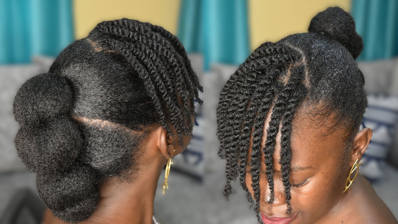 SIMPLE ELEGANT UPDO HAIRSTYLE FOR NATURAL HAIR