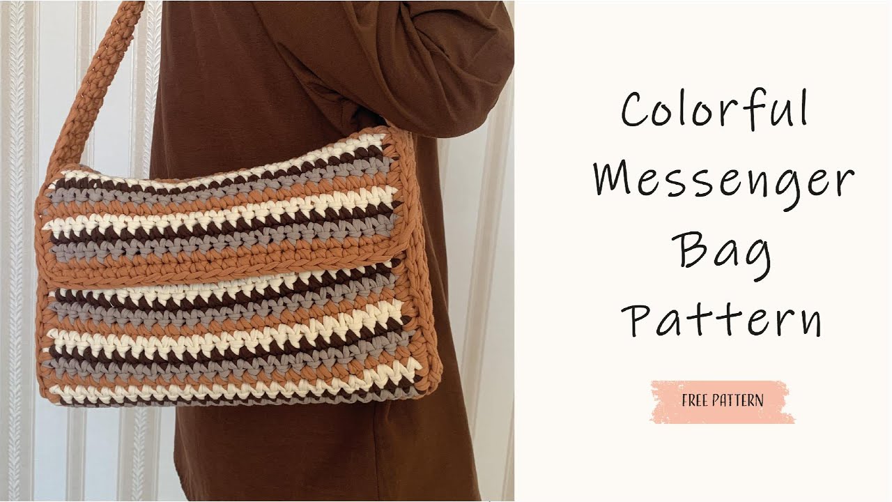 Crochet Messenger Bag Pattern | T-Shirt Yarn Tutorial for Beginners