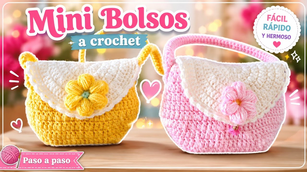 TEJE BOLSA, CARTERA, MONEDEROS, BOLSOS A CROCHET O GANCHILLO FÁCIL PARA NIÑAS Y GANA 💰 MUCHO DINERO