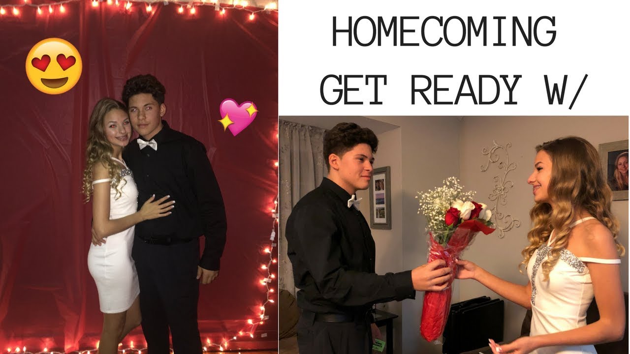 GRWM: HOMECOMING 2017!!  MY DATE, HAIR, NAILS + MAKEUP :)