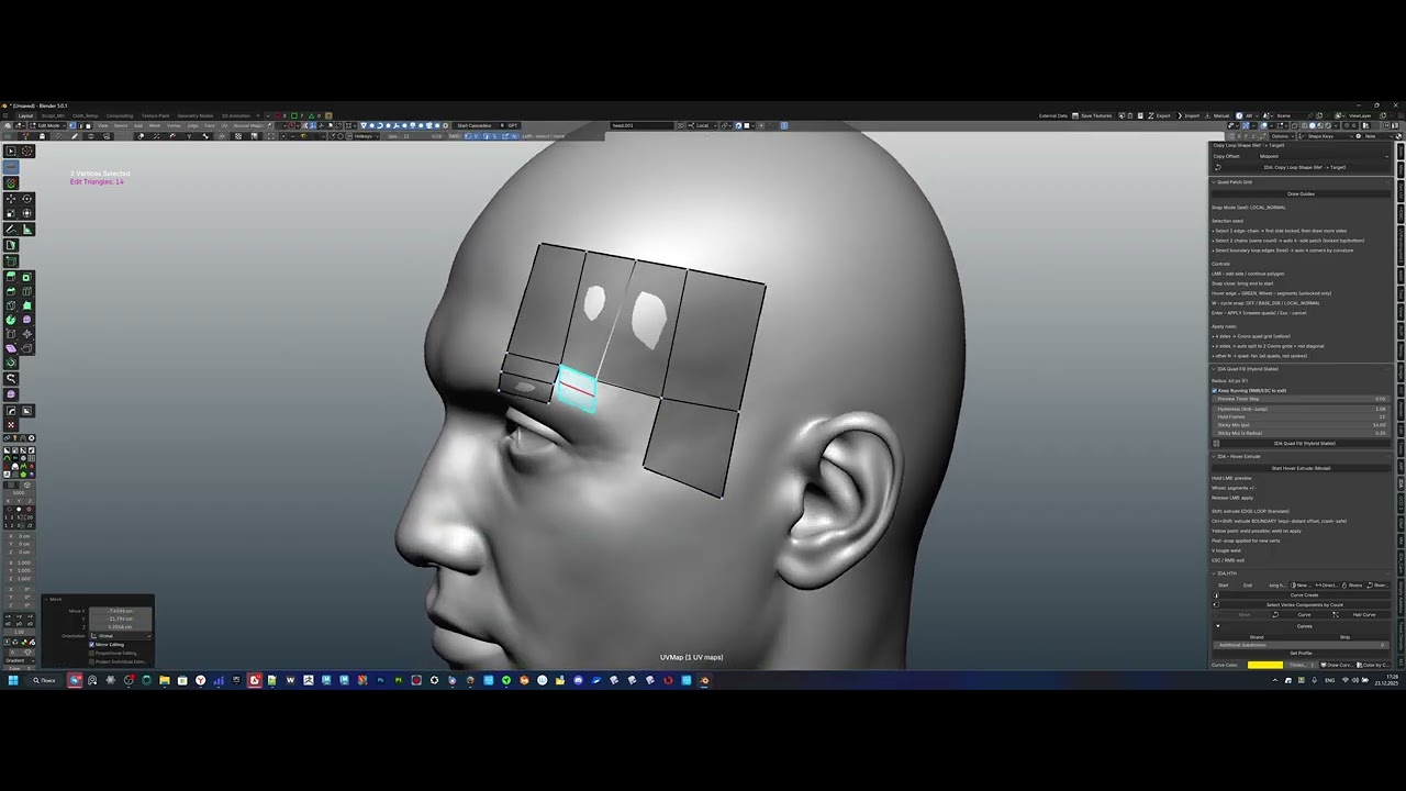 IDA BEST RETOPO TOOLS. Второй модуль  - прокаченный экструд эджей  (ida Edge Helper 9 )