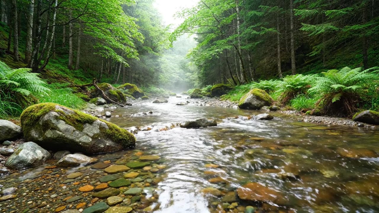 Quiet Bliss Stress Relief Medicine beside Clear River Waters for Mental Ease 💧