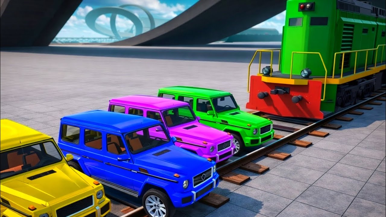 Beamng drive Train and brabus crash 