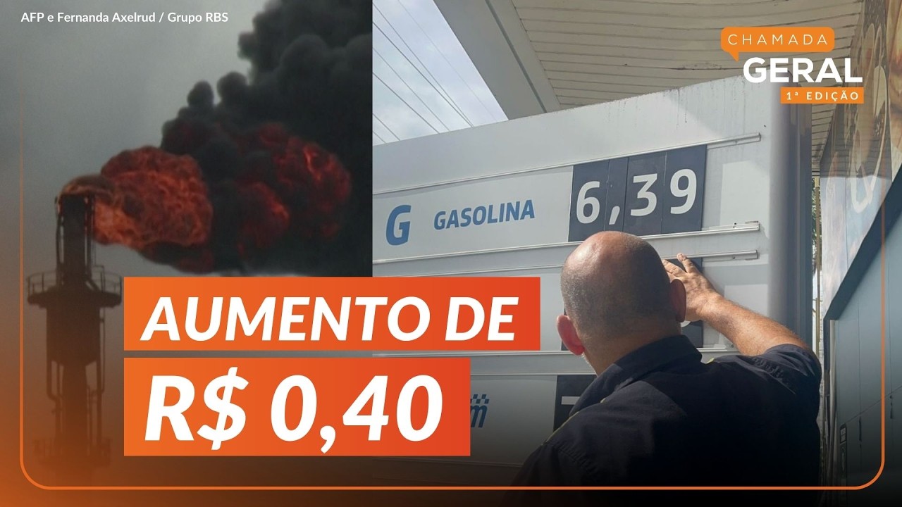 Reportagem FLAGRA aumento do PREÇO DA GASOLINA em POA, em meio a GUERRA NO ORIENTE | Chamada Geral 1