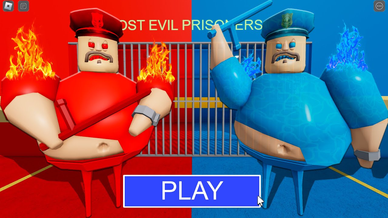 NEW UPDATE! FIRE BARRY VS WATER BARRY in BARRY'S PRISON RUN! New Scary Obby (#Roblox)