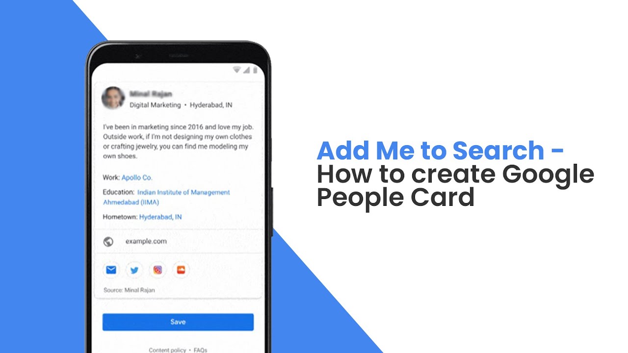Add Me to Search - Google People Card: Your Name on Google Search Result