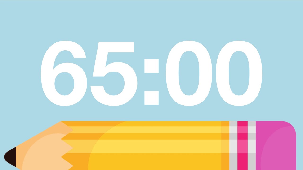 65 Minute Cute Back to School Timer (Chimes Alarm at End)