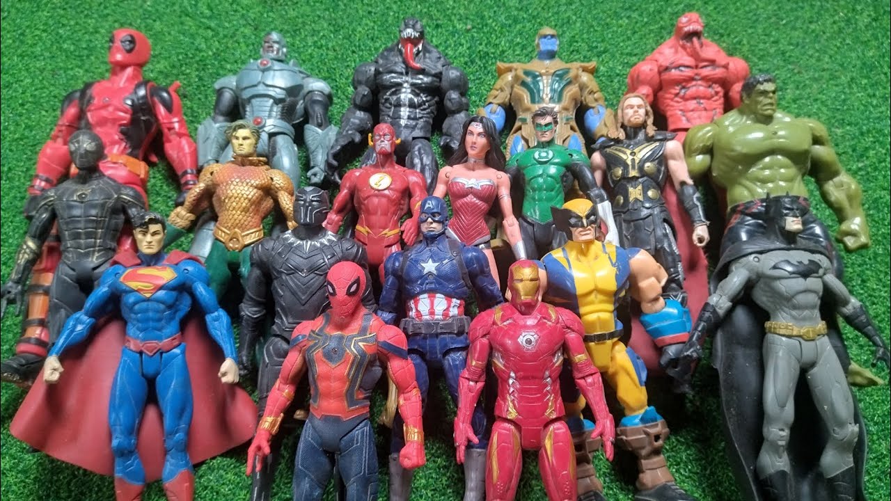 MARVEL HERO TOYS.SPIDER MAN.IRON MAN.HULK.CAPTAIN AMERICA.BAT MAN.SUPER MAN.THANOS.