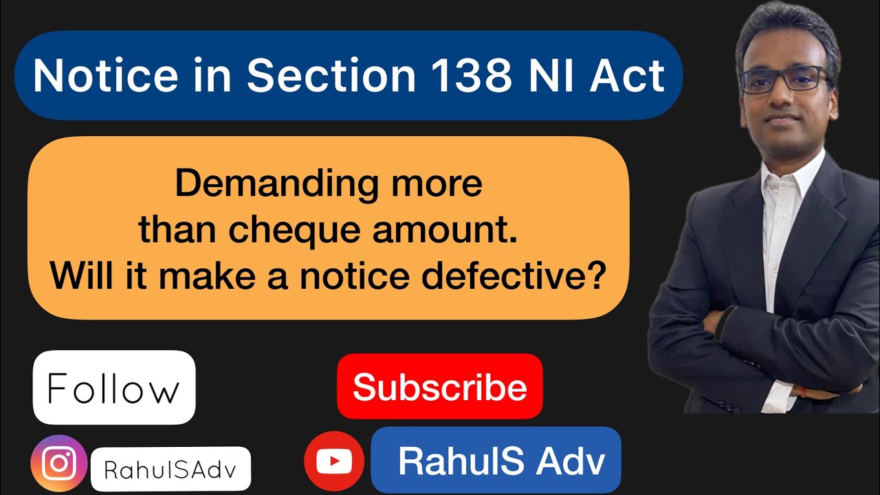 Notice under section 138 NI Act| when it becomes defective