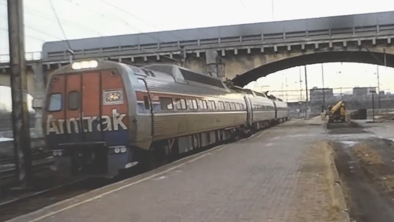 Amtrak Metroliner Train Harrisburg to Philadelphia 5 Jan 1986 - High Speed New York NY to Washington