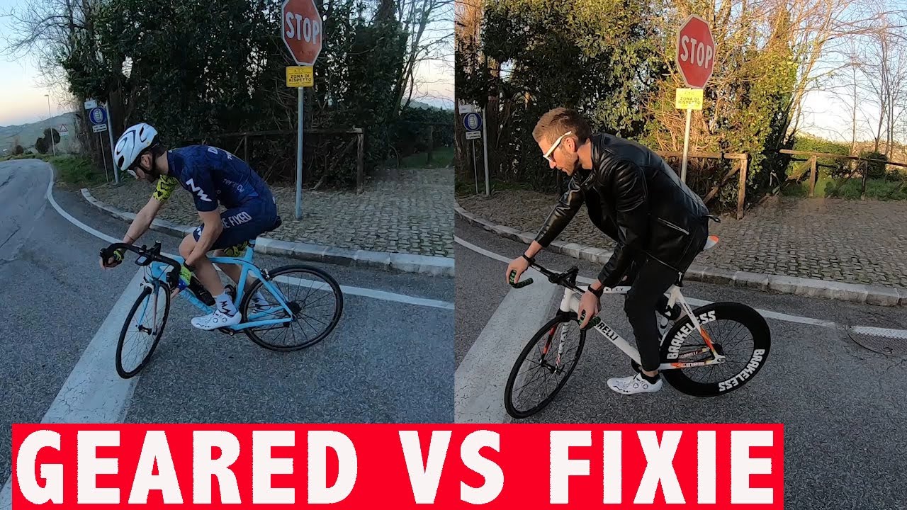 ROAD BIKE vs FIXED GEAR - watch UNTIL the end - Which Bike Is Fastest? TEST DOWNHILL