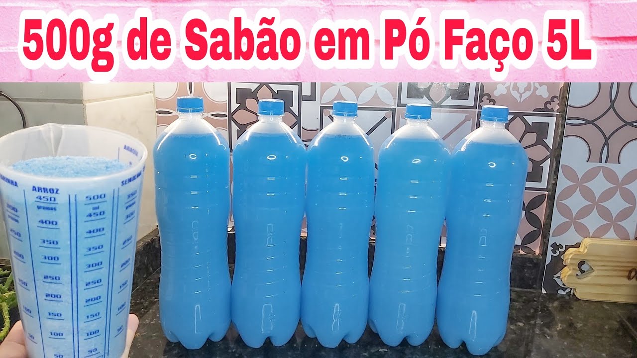 500g de Sabão em Pó Faço 5L de Sabão Líquido Caseiro ♤ Fácil e Rápido ♤ Diversas Receitas da Deia